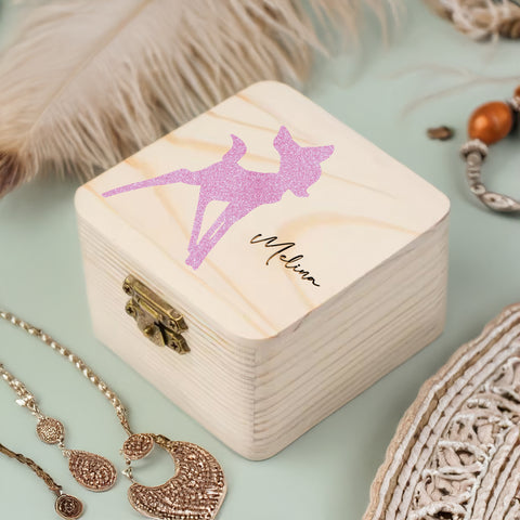 Personalisierte Bambi Holzbox – Schmuckkästchen aus Holz mit Namensgravur