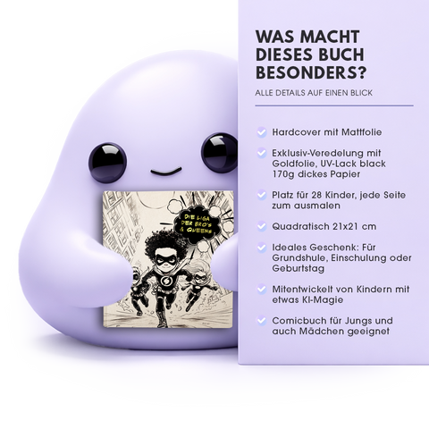 Comic Freundebuch für Kinder – Superhelden Design