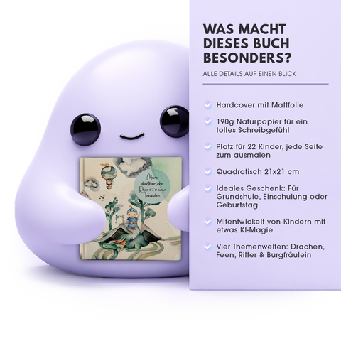 Freundebuch Drachen – Magisches Erinnerungsbuch für Kinder mit Drachen-Design | Perfekt für Schule & Kindergarten | Geschenk zur Einschulung
