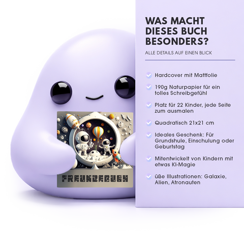 Freundebuch Galaxie Voyage – Magisches Erinnerungsbuch für Kinder mit Weltraum-Design | Quadratisch | Perfekt für Schule und Kindergarten