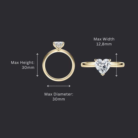 Personalisierte Herz Ringbox aus Walnussholz für 1 Ring