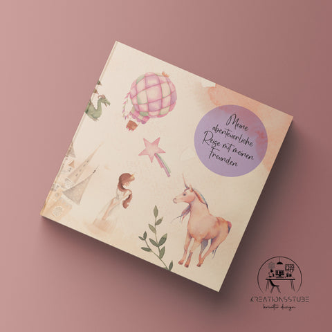 Freundebuch Einhorn & Prinzessinnen – Magisches Erinnerungsbuch mit Einhörnern, Drachen und Prinzessinnen-Design | Geschenk zur Einschulung