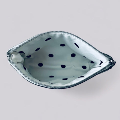 Pouch Silver in Schlangenleder-Design