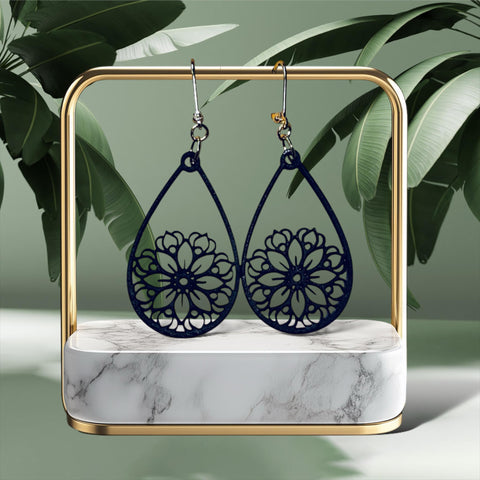 Boho Breeze Ohrringe – Leichte Holzohrringe, Mandala Design, Boho Schmuck, handgemacht, Festival Accessoire, Geschenkidee