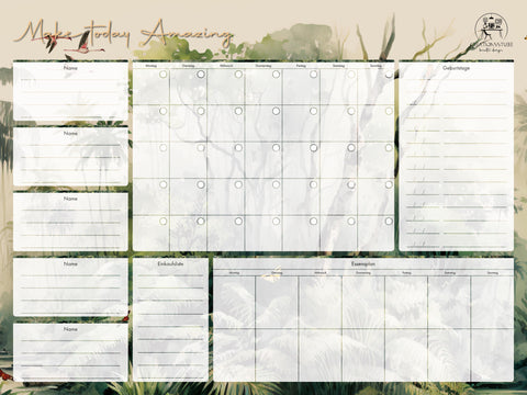 Familienplaner Monat mit Essensplan – Individueller Wandplaner aus Acrylglas | Wiederbeschreibbar & Abwischbar | Perfekt für dein Zuhause