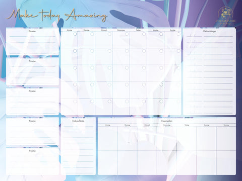 Familienplaner Monat mit Essensplan – Individueller Wandplaner aus Acrylglas | Wiederbeschreibbar & Abwischbar | Perfekt für dein Zuhause