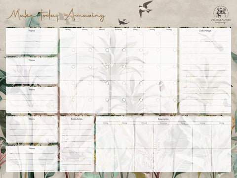 Familienplaner Monat mit Essensplan – Individueller Wandplaner aus Acrylglas | Wiederbeschreibbar & Abwischbar | Perfekt für dein Zuhause