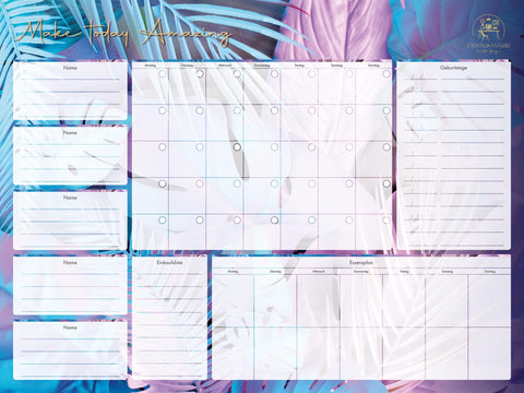 Familienplaner Monat mit Essensplan – Individueller Wandplaner aus Acrylglas | Wiederbeschreibbar & Abwischbar | Perfekt für dein Zuhause