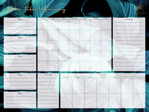 Familienplaner Monat mit Essensplan – Individueller Wandplaner aus Acrylglas | Wiederbeschreibbar & Abwischbar | Perfekt für dein Zuhause