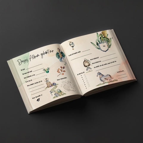 Freundebuch Drachen – Magisches Erinnerungsbuch für Kinder mit Drachen-Design | Perfekt für Schule & Kindergarten | Geschenk zur Einschulung