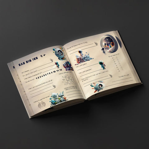 Freundebuch Galaxie Voyage – Magisches Erinnerungsbuch für Kinder mit Weltraum-Design | Quadratisch | Perfekt für Schule und Kindergarten