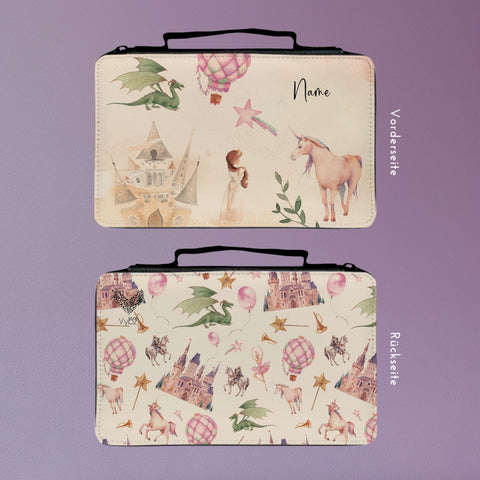 Federmäppchen personalisierbar  37-teiliges Set für Kinder mit Stiften und Zubehör  passend zum Freundebuch Einhörner & Prinzessinnen