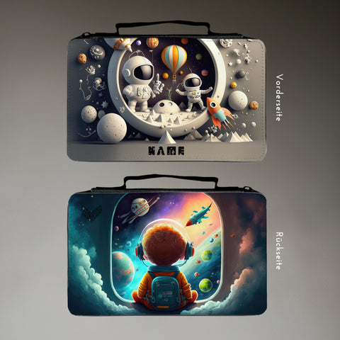 Federmäppchen personalisierbar  37-teiliges Schulset für Kinder mit Stiften & Zubehör  passend zum Galaxie und Astronauten