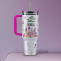Tumbler 40oz personalisierbar · Edelstahlbecher für Kinder·Einhorn und Prinzessinnen Design · Hält Getränke heiß oder kalt · Inkl. Strohhalm