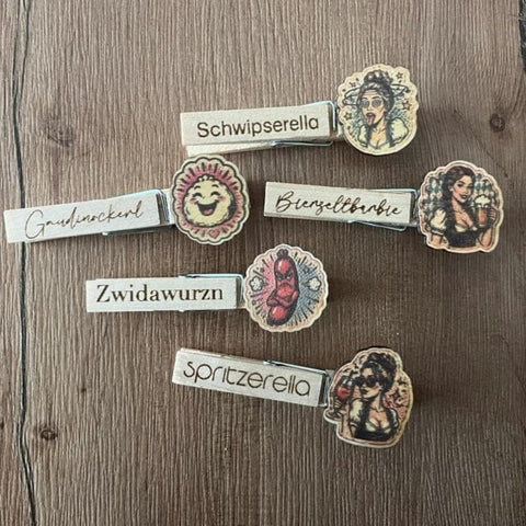 Lustige Glupperl für Frauen | Dirndl Accessoire | Oktoberfest Wiesn Klammer | Junggesellinnenabschied | personalisiert