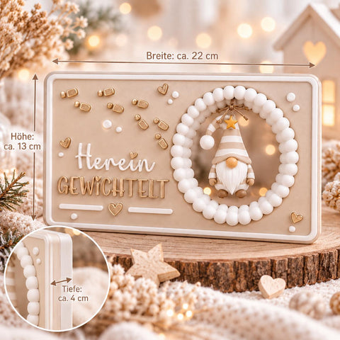 Wichtel Schild Hereingewichtelt | Willkommensschild für Wichtel Norbert | Weihnachtsdeko | Wichteltür Deko | 3D Druck