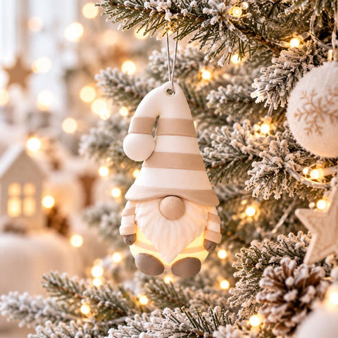 Mini Wichtel Norbert | Figur & Anhänger mit Licht | Weihnachtswichtel | Wichtel Deko | Baumschmuck Weihnachten