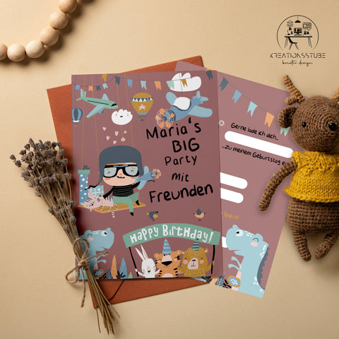 Geburtstags-Einladung Kids Cartoon