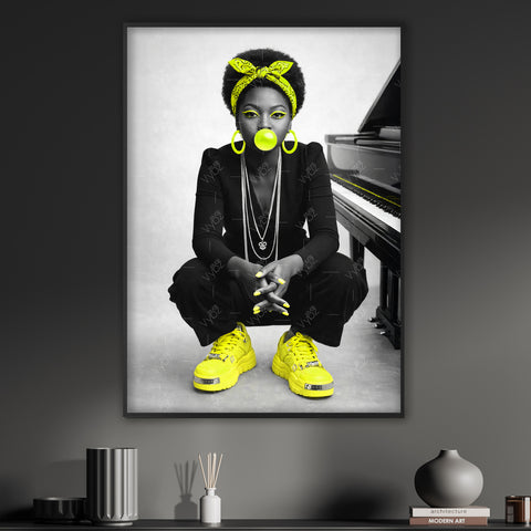 Iconic Neon Pop Art Poster – Jazzy Soul | Fluoreszierender Neon Kunstdruck