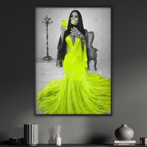 Iconic Neon – Pop Art Poster | inspiriert von dunkler Eleganz | echter fluoreszierender Neon Kunstdruck