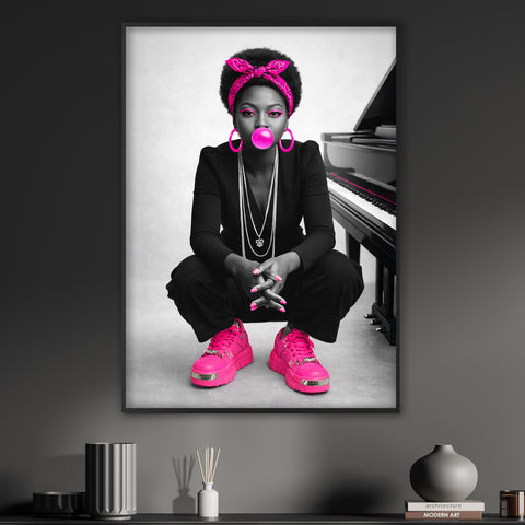 Iconic Neon Pop Art Poster – Jazzy Soul | Fluoreszierender Neon Kunstdruck