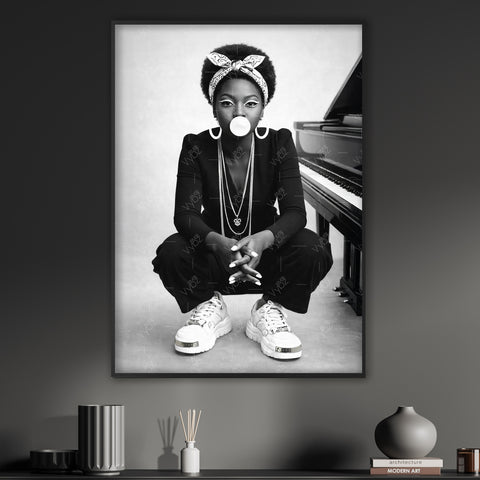 Iconic Neon Pop Art Poster – Jazzy Soul | Fluoreszierender Neon Kunstdruck