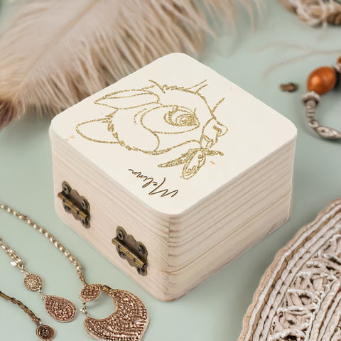 Personalisierte Bambi Holzbox – Schmuckkästchen aus Holz mit Namensgravur