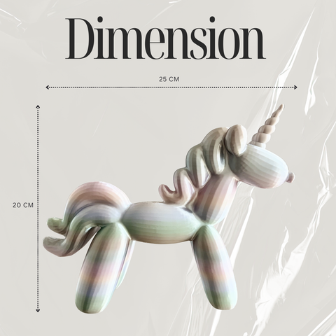 Balloon Einhorn Deko 25x20cm | Magic Unicorn | Pastell Unicorn Figur