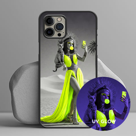 Iconic Neon – Pop Art iPhone Handyhülle | | inspiriert von Jazz & Soul | echter fluoreszierender Neon Kunstdruck