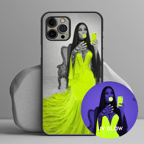 Iconic Neon – Pop Art iPhone Handyhülle | | inspiriert von Jazz & Soul | echter fluoreszierender Neon Kunstdruck