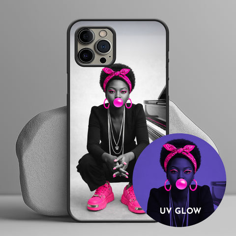 Iconic Neon – Pop Art iPhone Handyhülle | | inspiriert von Jazz & Soul | echter fluoreszierender Neon Kunstdruck