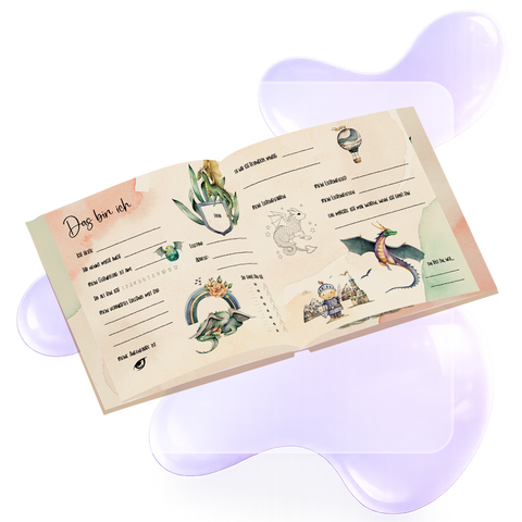 Freundebuch Drachen – Magisches Erinnerungsbuch für Kinder mit Drachen-Design | Perfekt für Schule & Kindergarten | Geschenk zur Einschulung