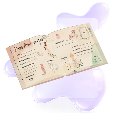 Freundebuch Einhorn & Prinzessinnen – Magisches Erinnerungsbuch mit Einhörnern, Drachen und Prinzessinnen-Design | Geschenk zur Einschulung