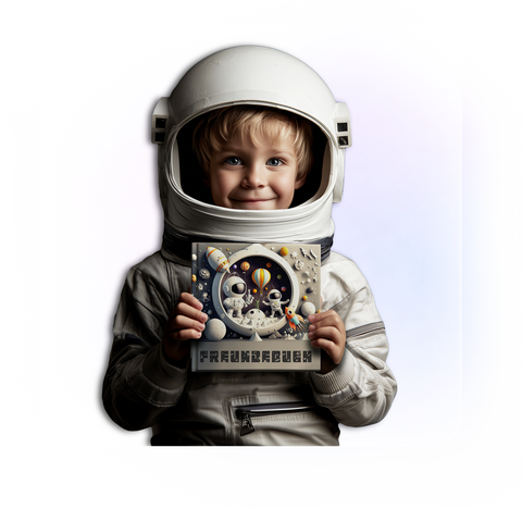 Freundebuch Galaxie Voyage – Magisches Erinnerungsbuch für Kinder mit Weltraum-Design | Quadratisch | Perfekt für Schule und Kindergarten