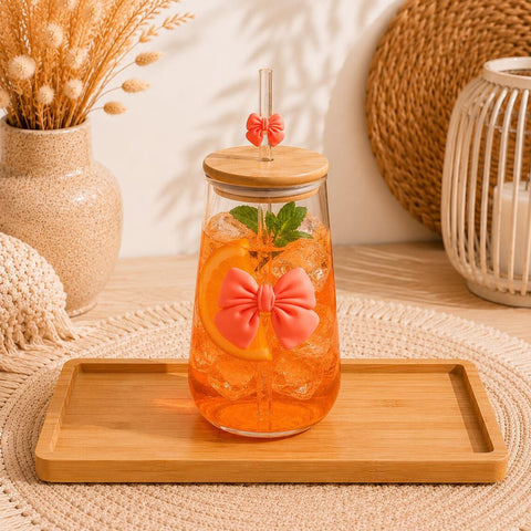 Drinkerbell V2 | Glashalter mit Glas & Flaschenhalter | Geschenk für beste Freundin | Feenhaftes Trinkglas (400ml) mit Schleife