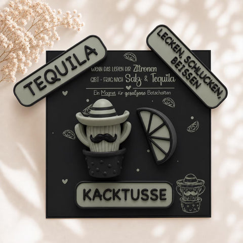 Mr. Nacho Magnet Set – Lustiger Kaktus Magnet mit Sombrero | Farben frei wählbar | Geschenk für Tequila Fans | Kühlschrank Deko