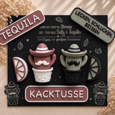 Mr. Nacho Magnet Set – Lustiger Kaktus Magnet mit Sombrero | Farben frei wählbar | Geschenk für Tequila Fans | Kühlschrank Deko