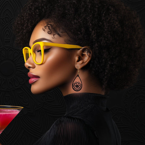 Boho Breeze Ohrringe – Leichte Holzohrringe, Mandala Design, Boho Schmuck, handgemacht, Festival Accessoire, Geschenkidee