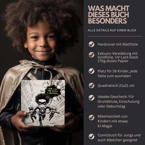 Comic Freundebuch für Kinder – Superhelden Design