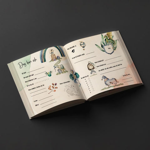 Freundebuch Drachen – Magisches Erinnerungsbuch für Kinder mit Drachen-Design | Perfekt für Schule & Kindergarten | Geschenk zur Einschulung