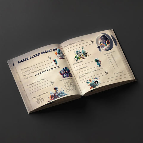 Freundebuch Galaxie Voyage – Magisches Erinnerungsbuch für Kinder mit Weltraum-Design | Quadratisch | Perfekt für Schule und Kindergarten