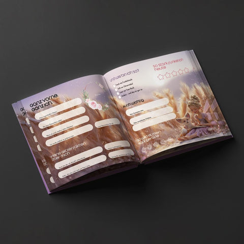 Freundebuch für Kinder – Feen & magische Kreaturen, Hardcover mit Goldfolienprägung