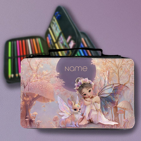 Federmäppchen personalisierbar  37-teiliges Set für Kinder mit Stiften und Zubehör  passend zum Freundebuch Feen & Kreaturen