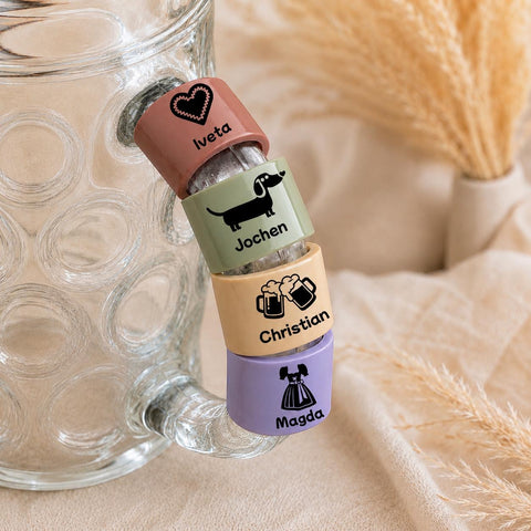 Personalisierter Bierkrug Clip | Maßkrug Namensschild | Oktoberfest Geschenk | Bierkrug Markierung | Wiesn Markerl | Individuell mit Name