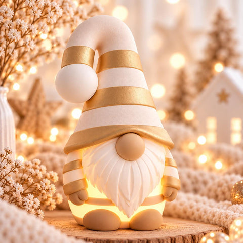 Wichtel Norbert mit Ballonlicht | Tassenwichtel & Glasanhänger | leuchtender Glasmarkierer | Weihnachtsdeko Geschenk