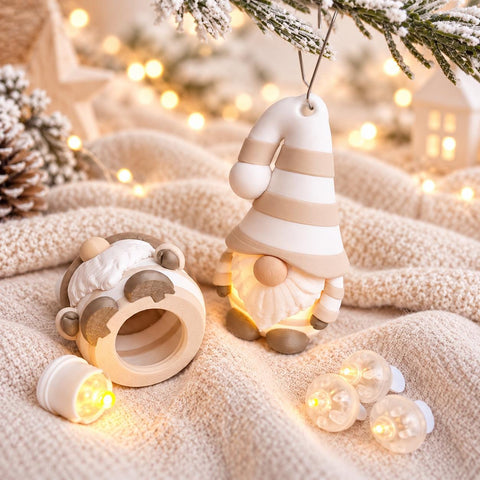 Mini Wichtel Norbert | Figur & Anhänger mit Licht | Weihnachtswichtel | Wichtel Deko | Baumschmuck Weihnachten