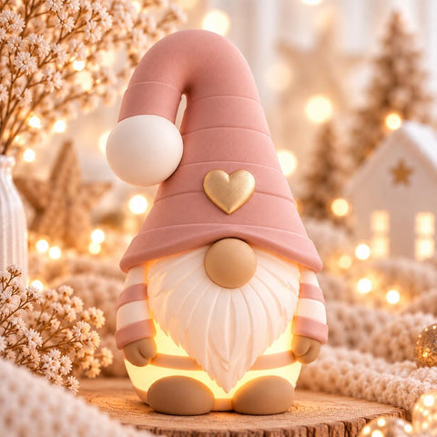 Wichtel Norbert mit Ballonlicht | Tassenwichtel & Glasanhänger | leuchtender Glasmarkierer | Weihnachtsdeko Geschenk