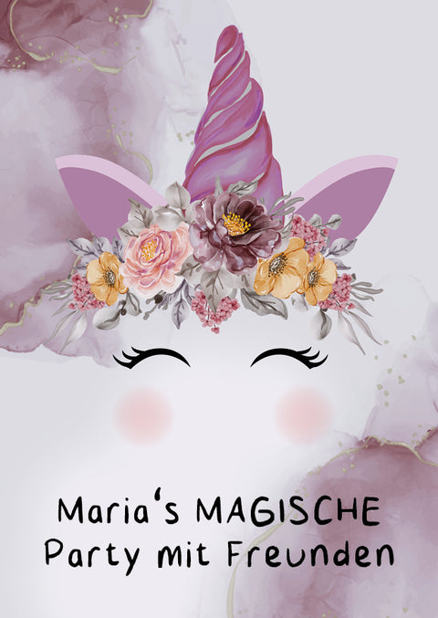 Geburtstags-Einladung Kids Einhorn